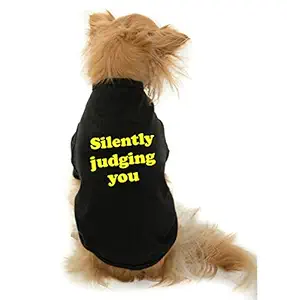 The Tee Shop Pet Clothing Collection Cool Funny Quote Printed Silently Judging on Pet Dog Cat Comfortable T-Shirt