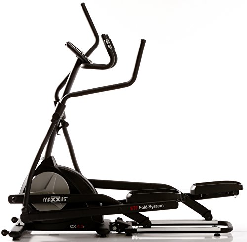 MAXXUS® CROSSTRAINER CX 4.3f, klappbar, mit elliptischem Bewegungsablauf (Ellipsentrainer), 26kg Schwungmasse, 51cm Schrittlänge. Platzsparend und stabil. Ideal für die Wohnung und kleine Trainingsräume. Transportrollen, Trainingsprogramme, HRC-Programme, Userprogramm, elektr. gesteuertes Magnetbremssystem, flache, elliptische Laufbewegung, robuster Stahlrahmen - 3