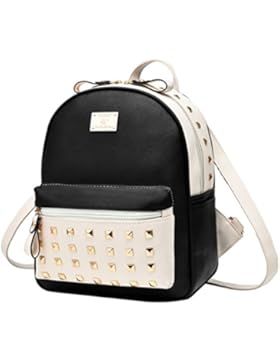 YAANCUN Damen Großer Rivet Kleine Daypack Lässig Wasserdichter Rucksack Für Mädchen