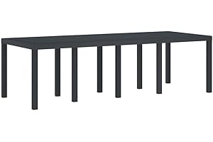vidaXL Table de Jardin Anthracite 250 x 100 x 73 cm polyrotin, Table rectangulaire en Acier Moderne, Grande pour Jardin et terrasse, Meuble d'extérieur résistant !