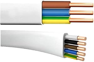 Amslight Flach Feuchtraumkabel Leitung YDYp NYM-J 3x1,5 10m, Kupfer