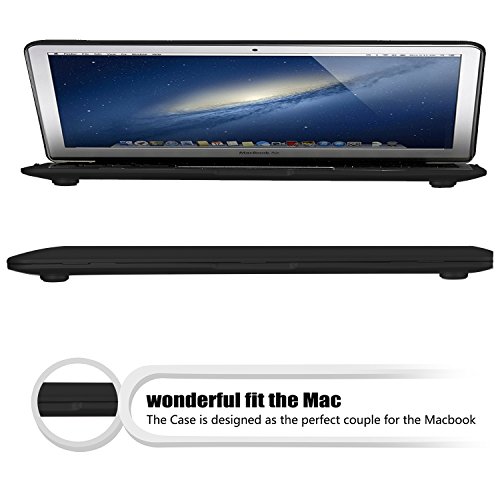 tinxi® Zweiteilige Matte Gummierte Harte Schutzhülle für Apple Macbook Pro Retina 13,3 Zoll (Modell A1425 A1502) Hülle Cover Schale Schutz Hülle Tasche Etui Case Shell Hard Plastik transparent mattiert Schwarz - 4