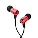 Produktbild Cuitan MK600 Universal 3.5mm Stecker In Ear Wired Kopfhörer, mit Kopfhörerkabel Clip und Ersatz Ohrpolster Handy Musik Headphone Earphone Headset Ohrhörer mit Mikrofon für iPhone, Xiao Mi, Moto, Meizu, Samsung, MP3, MP4 - Rot