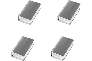 SAGASAVE Glass Door Magnetic Touch, 4 Pcs Rectangular Glass Door Clamp Magnet Strike Plate, Glass Cabinet Latch Clamp for 3-5mm Glass Door, Type A