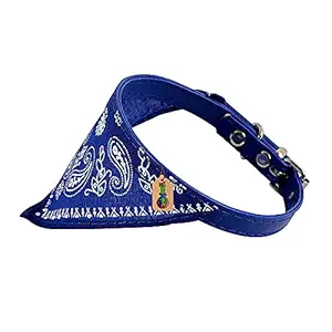 DreamAuro Adjustable Scarf Cum Bandana Cum Neckerchief Collar for Dog/Cat/Puppy/Kitten (Blue)