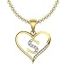 Kanak Jewels Initial Letter "S" In Heart Shaped With Chain Gold Plated Cubic Zirconia Brass Pendant For Everyone RS.249.00
