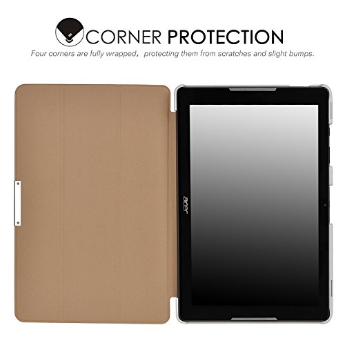 Acer Iconia One 10 B3-A30 Hülle, IVSO Ultra Schlank Superleicht Ständer Slim Leder zubehör Schutzhülle für Acer Iconia One 10 (B3-A30) 25,7 cm (10,1 Zoll HD) Tablet-PC perfekt geeignet (Für Acer Iconia One 10 (B3-A30), Muster-4) - 2