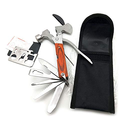 26 en 1 Conjunto de martillo multifuncional Kit de herramientas plegables para el hogar al aire libre Camping exterior Emergencias de emergencia Herramienta de seguridad de escape Rescate de emergenci