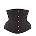 Produktbild WTVIC002;24 Romantic Black Cotton Twill Underbust Waist Trainer- Curved Hem and Hip Panels