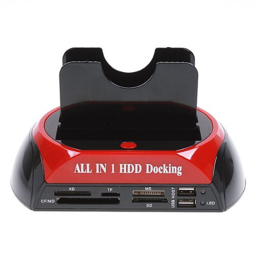 TOOGOO(R)2,5 "3,5" SATA / IDE HDD Station Alles in einem 2-Dock Docking Station e-SATA Hub