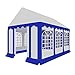 Produktbild Stagecaptain Bavaria 4x6m Partyzelt (bis zu 40 Personen/ca. 5 Biergartenganituren, Robustes, windstabiles Gestänge, fixierbarer Eingang mit Reißverschlüssen, Kantentschutz) weiß-blau