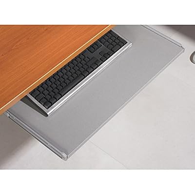 ACTUAL DIFFUSION A945AL AMTMA Tablette Coulissante Clavier Universelle Bois Gris 68,1 x 36 x 9,9 cm