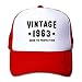 Produktbild tianjianzulinyouxiangongsi Men's Adjustable Velcro Baseball Cap, Vintage 1963 - Aged to Perfection