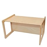 3 in 1 Multifunktionales Nest von drei Couchtischen oder Beistelltischen für Erwachsene oder ein Multifunktionales Kindermöbel Set bestehend aus einem Multifunktionalen Kindertisch oder Kindersitzbank und zwei Multifunktionellen Kinderstühlen, aus massivem Buchenholz Natur Lackiert - 8