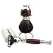 Shaving Gift Set with Gillette Mach 3 Hand Assembled razor , Black Badger Brush and Stand, Great Gift Idea for (New Beginner), (Grand Father), (Father), (Husband) or (Boyfriend).