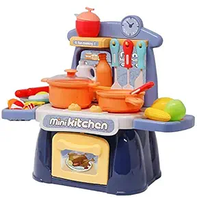 WireScorts Plastic Little Chef Mini Cooking Kitchen Play Set with Light and Sound for Kids (Multicolour)