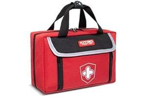 Kitgo Small First Aid Kit 214 Piece Any Emergencies, Ideal for Home, Survival, Camping, Hiking, Hunting, Office, Car, Outdoor (Red)