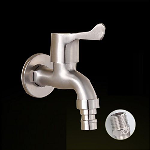 Washing machine faucet 304 stainless steel Washer Faucet | Single cold drawing type washing machine quick water mouth faucet, A