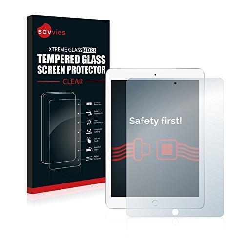 Savvies Glasfolie Apple iPad 9.7 Panzerglas Schutzfolie Panzerfolie - Klar, 9H Hartglas