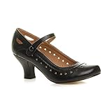 mary janes last dance übersetzung 5 cm (2 Zoll) Schafthöhe Damen Herzmuster Mary Jane Mittlerer Absatz Feinmachen Pumps Schuhe Größe 39 6