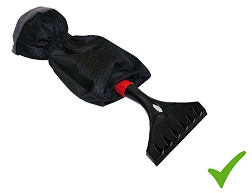 Preisvergleich Produktbild PRAKTISCHER TELESKOPEISKRATZER MIT HANDSCHUH wasserabweisend Teleskop Eiskatzer Eisschaber ausziehbar 43- 68 cm