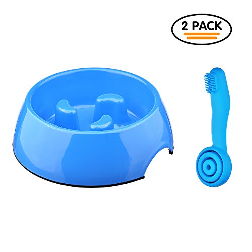 Preisvergleich Produktbild Langsam Fressnäpfe, Anti Schling Hundenäpfe, Katzeschüsseln für Magenschutz , kriegt gratis eine Fingerzahnbürste mit (Klein)