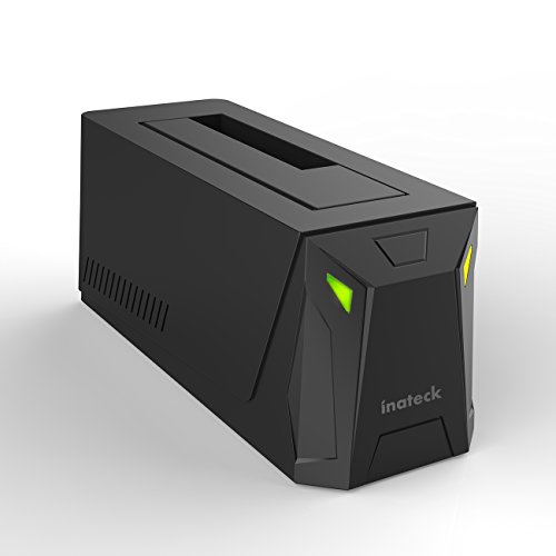 Inateck USB 3.0 zu SATA Festplatten-Dockingstation für 2,5" und 3,5" SATA I/II/III HDD und SSD, Unterstützt UASP und 8TB Laufwerke, Gaming Style, Schwarz (FD1008)