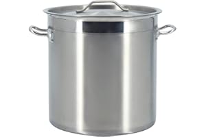 TAIMIKO Marmite Traiteur en acier inox Chef Induction Traiteur Ø36cm 36L avec Couvercle inox,Poignées robustes(36L)