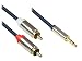 Produktbild Good Connections GC-M0060 Audio Anschlusskabel 3,5 mm, Klinkenstecker auf 2X RCA (Cinch) Stecker, OFC, Vollmetallgehäuse, 3m dunkel blau