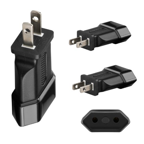 Maxima Trade 3 x Netzadapter USA, US-Stecker 2pin auf Euro-Buchse Eurobuchse - US Stecker