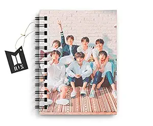DI-Kraft Unruled Paper BTS Theme Graphic Printed Journal Diary Spiral Notebooks Wire Bound Memo Notepads Diary Notebooks Planner (Size- 8x6 Inches, Design3)
