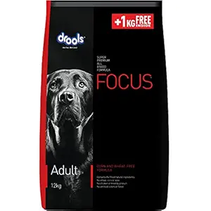 Drools Focus Adult Super Premium Dog Food, 12 kg (+1kg Extra Free Inside)