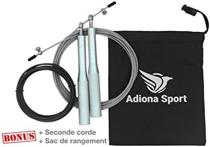 Speed skipping rope | Aluminium handles | Crossfit, Boxing, Fitness.  Skipping rope for adults (men/women), boxer, pro, sport, Thai, RX, WOD, workout, gym., silver