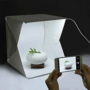Vijalking Portable Small Photo Studio Light Box Foldable Photography Lighting Tent Kit with Black & White Backdrops 23cm*23cm*23cm