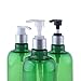 3PCS 500ml/16.6OZ Refillable Empty PET Plastic Green Pump Bottles Jars with Pump Tops for Makeup Cosmetic Bath Shower Toiletries Liquid Containers Leak Proof Portable Travel Accessories