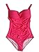One Piece Foclassy Women's Push-up Retro Slim Fit Pleat Design Bathing Suit Swimsuit Rose UK 10