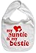 Dirty Fingers, My Auntie is my Bestie, Boy Girl Feeding Bib, White