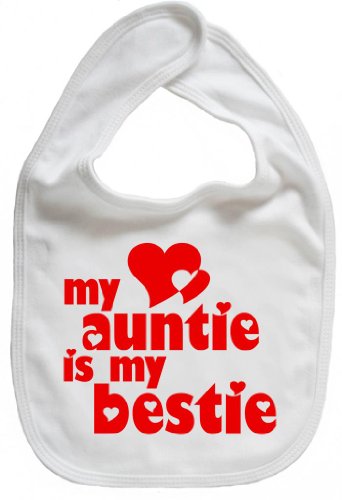 Dirty Fingers, My Auntie is my Bestie, Boy Girl Feeding Bib, White
