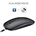 Produktbild Maus M90 2.4G Wireless + Bluetooth Dual Mode Maus wiederaufladbare drahtlose BT 5.0 USB Dual Mode Gaming Mäusemäuse für PC Laptop (Schwarz)