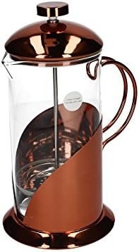 Le Cafetiere Roma Large 8 Cup Large 1 litre Cafetiere / French Press in stainless steel and Glass with Copper Finish