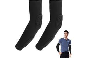 eModwey 2 Pezzi Gomitiere Portiere Calcio, Gomitiere Palestra Braccioli Imbottiti, Manicotti Protettivi per Pallavolo e Basket, Protezione Avanzata per Gomiti e Avambracci, Nero