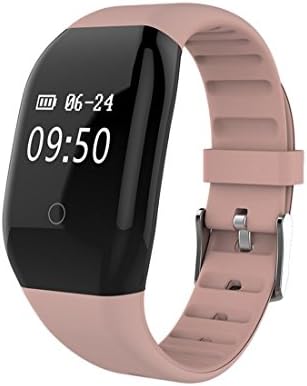 Smart Sport Bracelet Fitness Smart Wristband Bracelet Heart Rate Pedometer Sleep Fitness Tracker- Bluetooth 4.0 IP67 Waterproof Smart Bracelets Fitness Trakers with Blood Pressure, Blood Oxygen (Champagne)