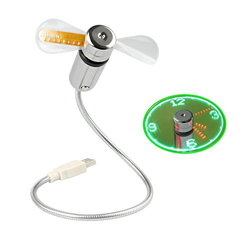 Mini-USB-Ventilator, Schwanenhals, flexibel, LED, blinkender USB-Temperatur-L¨¹fter f¨¹r PC Laptop Notebook Schreibtisch - 7