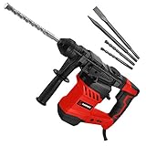 bohrhammer testsieger 2019 Schlagbohrhammer mit 3 verschiedenen Funktionen für vielseitige Bau-Arbeiten: Meißel, Hammerbohren und Bohren - Veränderung durch einfaches Drehen am Wahlhebel | Ausstämmen von Fugen in Beton oder Abbruch von Mauerwerk -> Für starke Stemmarbeiten !