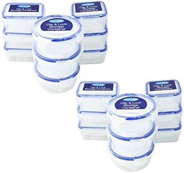 18 x 200ml Mini Storage Boxes Plastic Kitchen Container Small Food Sauce Baby