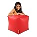 CUBE Bean Bag Faux Leather RED - Beanbag Footstool by Bean Bag Bazaar®