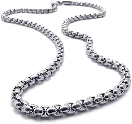 Mythgiftuk Mens 2mm-5mm 16"-40" Silver tone Stainless Steel Square Rolo Necklace Chain - 20 inches 2.0 mm