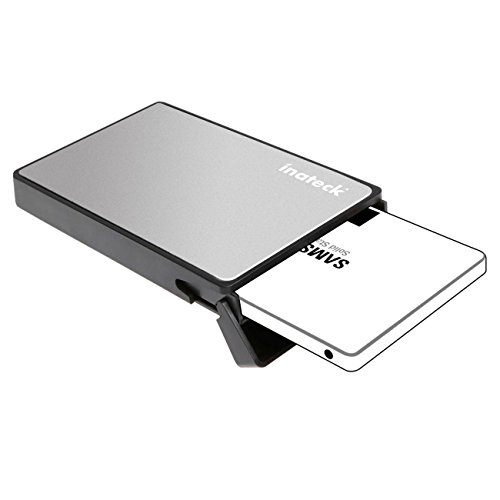 [Optimiert für SSD] Inateck USB 3.0 Externes festplatten Gehäuse für 9.5mm 7mm 2.5 zoll SATA-I, SATA-II, SATA-III, SATA SSD und HDD mit USB3.0 Kabel , keine zusätzlichen Treiber benötigt, Werkzeuglose - Silber