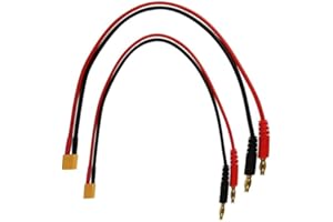 Boladge 2-Pack XT30 Männlich Stecker zu 4mm 4.0mm Bananenstecker Rundstecker Akku Ladeadapter für RC Hubschrauber Quadcopter Lipo Akku