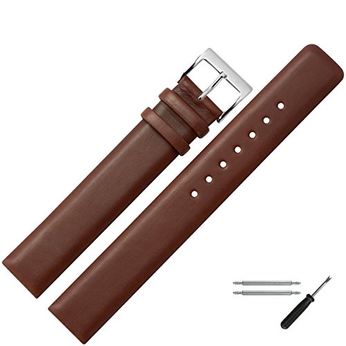Uhrenarmband 20 mm Leder braun XL, glatt - inkl. Federstege & Werkzeug - extra langes, Ersatzarmband - Lederband für Uhren - Marburger Uhrenarmbänder seit 1945 - dunkelbraun / silber Uhrenarmband 20 mm Leder braun XL, glatt - inkl. Federstege & Werkzeug - extra langes, Ersatzarmband - Lederband für Uhren - Marburger Uhrenarmbänder seit 1945 - dunkelbraun / silber